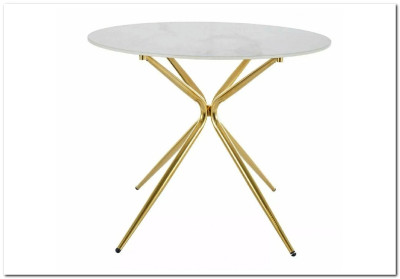 Стол обеденный Signal AZALIA Ceramic 90 (белый/золотой)