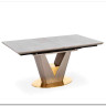 Стол обеденный Halmar VALENTINO 160 раскладной (светло-серый/золотой)