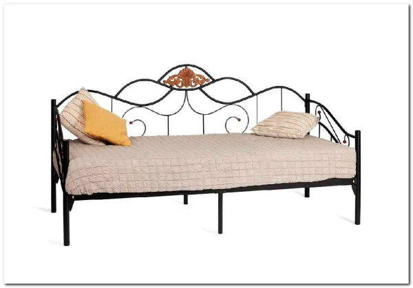 Купить Кровать Federica (mod. AT-881) 90*200 см (Day bed), красный дуб/черный с доставкой по России по цене производителя можно в магазине Другая Мебель в Липецке