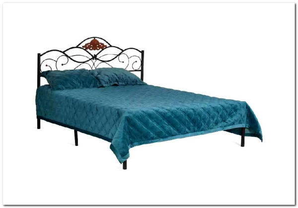Купить Кровать Federica (mod. AT-881) 160*200 (Queen bed), красный дуб/черный с доставкой по России по цене производителя можно в магазине Другая Мебель в Липецке
