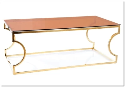 Стол журнальный Signal KENZO A (дымчатый янтарь/золотой)