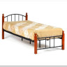 Купить Кровать AT-915 дерево гевея/металл 90*200 (Single bed), красный дуб/черный с доставкой по России по цене производителя можно в магазине Другая Мебель в Липецке