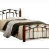 Купить Кровать AT-126 дерево гевея/металл 90*200 (Single bed), красный дуб/черный с доставкой по России по цене производителя можно в магазине Другая Мебель в Липецке