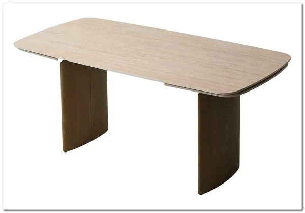 Стол CALVIN 180 MATTE ROME TRAVERTINE SOLID CERAMIC / Серый дуб, ®DISAUR