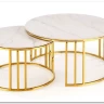Комплект Halmar MERCURY 3, 2 стола журнальных (белый мрамор/золотой)