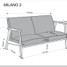 Диван Halmar MILANO 2S tap. Castel 93 (серый)