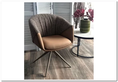 Стул ГИССЕН (GISSEN) 360 град., цвет КОФЕ HP032-08A PU / V885-1, экокожа / ткань / ЛАТТЕ, ®DISAUR