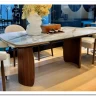 Стол ВЕСТБЕРГ (WESTBERG) 180 КАЛАКАТТА (GLOSS CALACATTA GOLD SOLID CERAMIC) / Орех натур, ®DISAUR