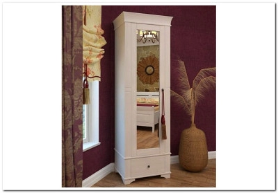 Шкаф 1-дверный с зеркалом  Бейли (массив)